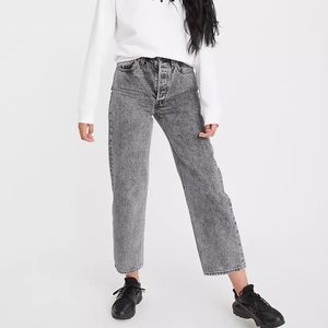 Levi's Ribcage Grey Straight Ankle Cut Jeans Women's Size 26 x 27 Gray 726930074